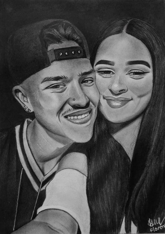 Charcoal couple portrait